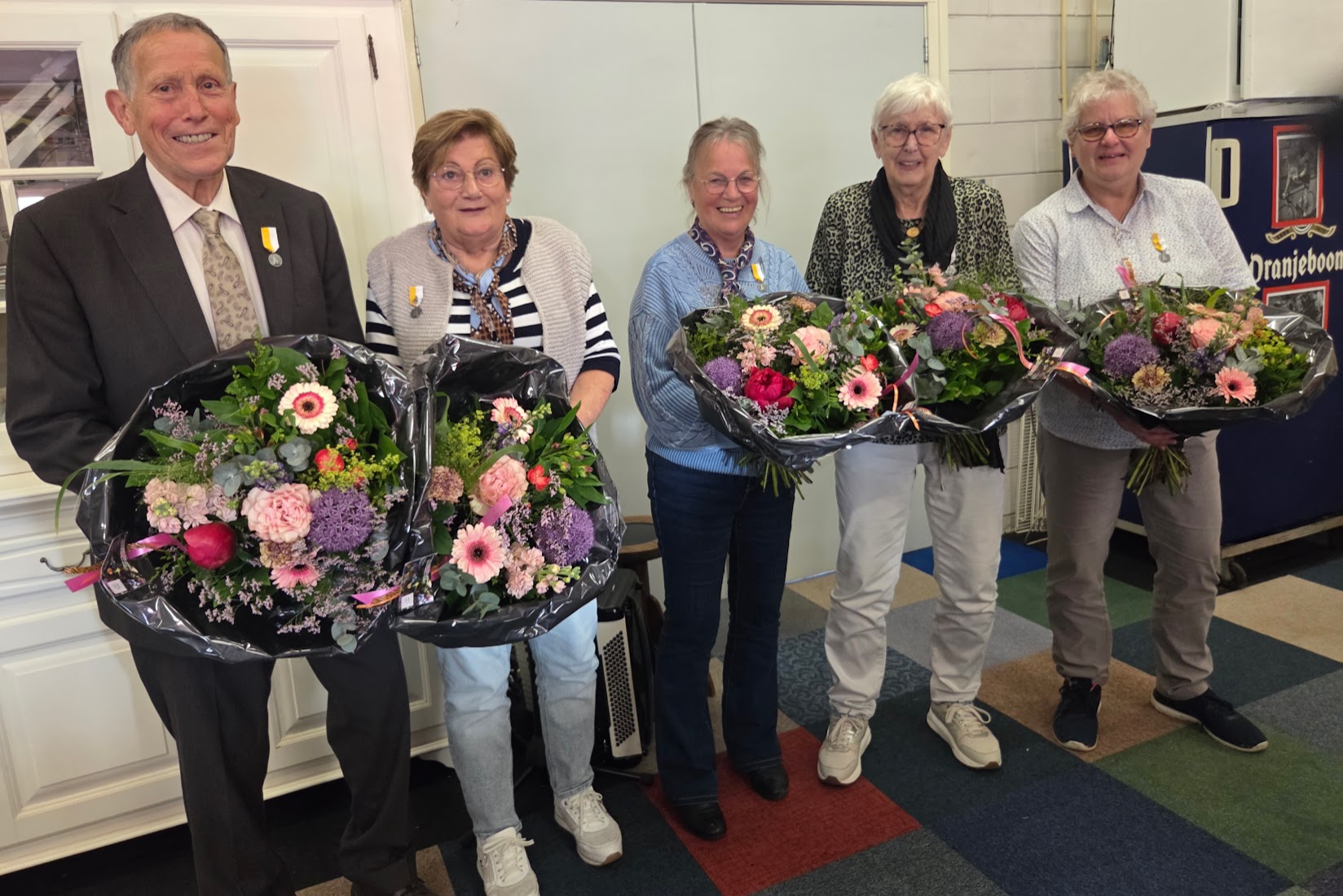 Vijf zilveren jubilarissen 2026, Jan, Maria, Triuus, Ria en Annie